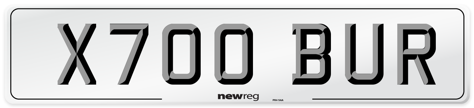 X700 BUR Number Plate from New Reg